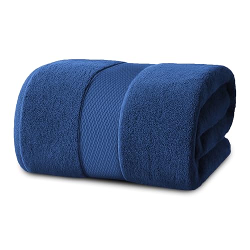 Infinitee Xclusives ??? Luxury Bath Sheets Towels ??? 1 Pack 600 GSM (35X70 Inches) ??? 100% Ring Spun Cotton Large Bath Towels for Bathroom (Tranquil Navy, Bath Sheets - Pack 1)