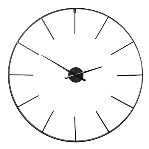 Saville Designs Metal Antique Skeletal Wall Clock, 80 cm Diameter, Black