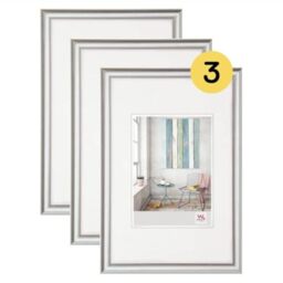 walther Design Picture Frame Silver 40 x 50 cm 3-Pack, Trendstyle Plastic Frame KP050S3
