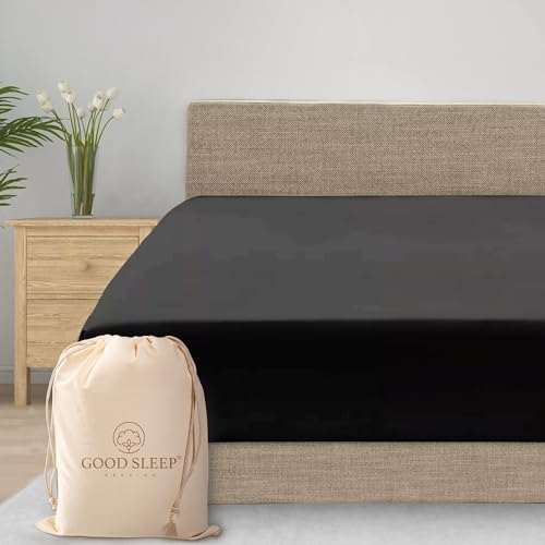 Good Sleep Bedding 800 Thread Count King Fitted Sheet with Elastic All Around 100% Egyptian Cotton Sateen Weave, Upto 18 inches Dark Gray