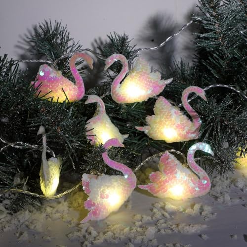 NOMA 20 Warm White Pearl Sequin Swan String Lights with Clear Cable (Pack of 1)