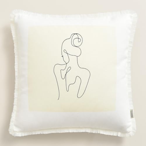 ROOM99 Ladies Boutique 45 x 45 cm Decorative Cushion Cover Throw Cushion Cover Aesthetic Modern Bedroom Living Room Decor Cotton 1 Piece