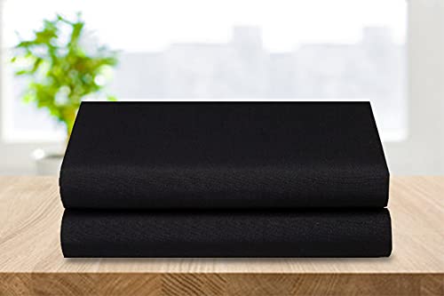 Elegant Comfort 2-Pack Luxury Flat Sheet Premium Hotel Quality Wrinkle and Fade Resistant 1500 Thread Count Egyptian Quality 2-Piece Bed Top Sheet, King/California King, Black