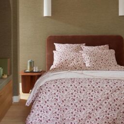 ESSIX - Printed Cotton Percale Duvet Cover, Oriental Garden - 260 x 240 cm - Light Pink - Cotton Percale - 80 Thread Count - Easy Care