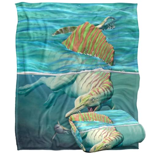 Jq Licensing - Royce Mcclure Spinosaurus Dinosaur And Shark Silky Touch Super Soft Throw Blanket 152 X 127 Cm