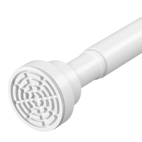 Tension Rod for Windows 31-63Inch White Curtain Rods no Drilling Tension Rod Adjustable Curtain Spring Rods for Windows,Closets,Doorway