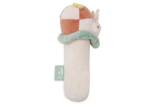 Jollein Baby Rattle - Pretty Picnic - Ladybug - Soft Fabric Ladybug Rattle - Bouclé & Velvet - Hand Washable - Baby Toy - Stimulates Senses & Motor Skills