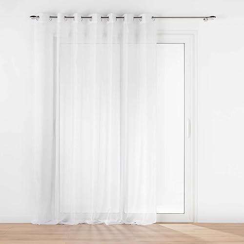 Douceur d'Intérieur, Lissea Net Curtain with Eyelets 240 x 240 cm White Sanded Voile