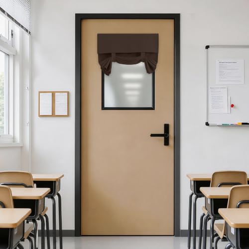 Vatge French Door Curtain Blackout Curtain for French Doors for Front Door Sidelights and Small Window, 1 Panel, W24 x L36, Brown