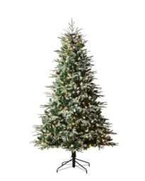 WeRChristmas 7 ft Pre Lit Snow Flocked Christmas Tree, Pinecones & Berries
