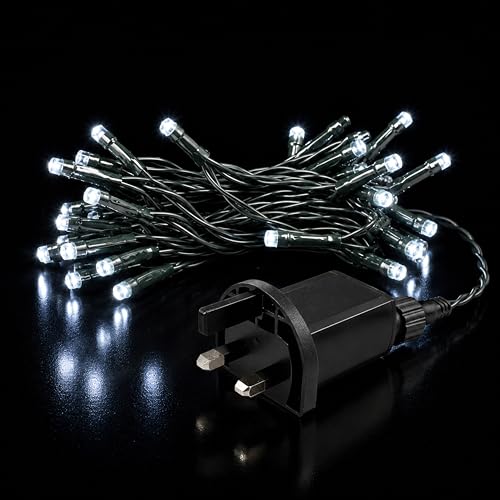Status Ronneby String Lights - 50 LED White Light Chain - 10 Meter Cable Length (5m to First Light) - Indoor & Outdoor Party Lights - RONNEBY50MCW6