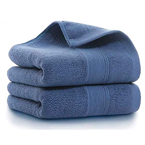 2 Pack Hand Towels for Bathroom- (14 x 30 Inch) 100% Cotton Hand Towel, Highly Absorbent and Quick Dry Face Washcloth, Home Soft Premium Towel for Hotel, Bath, Kitchen and Spa, Set of 2 (Blue)