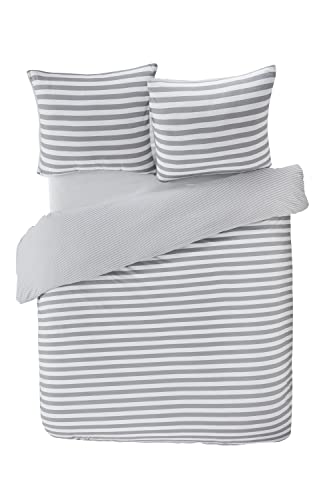 Papillon Humphrey Duvet Cover Grey, Jersey 100% cotton, 140 x 200/220 cm