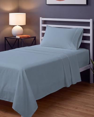 Sleepy Town Twin XL Size Bed Sheets - 3 Piece - Twin XL Sheet Set - Extra Soft, Comfy & Cooling - Easy Care - Shrinkage, Wrinkle & Fade Free - Brushed Microfiber - Deep Pocket Bed Sheets (Steel Blue)
