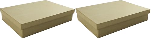 d??copatch Mache A5 Square box, 16.5x22.5x4.5cm, Brown (Pack of 2)