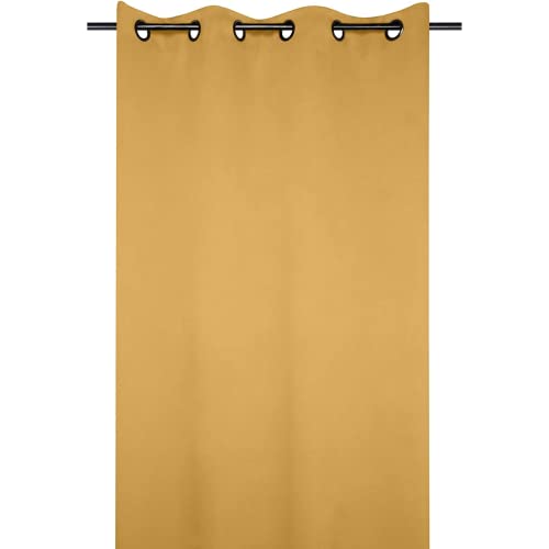LOVELY CASA Night Blackout Curtain 135 x 180 cm, Polyester, Mustard