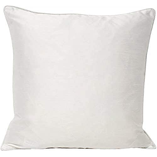 "Riva Paoletti Fiji Polyester Filled Cushion - White - Faux Silk - Matching Piped Edges - Reversible - Hidden Zip Closure - 100% Polyester Case - Machine Washable - 43 x 43cm (17"" x 17"" inches)"