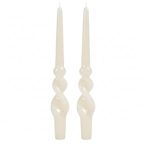 2 Candlestick Willed Craftsmanship - Ivory- Height 30 cm