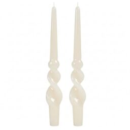 2 Candlestick Willed Craftsmanship - Ivory- Height 30 cm