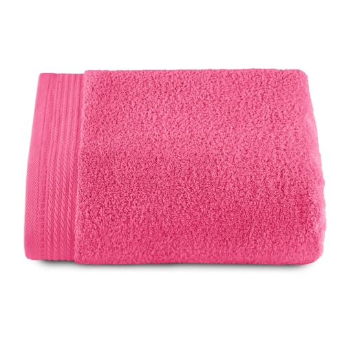 RIZO Top Towel – Set of 1 Shower Towel – Bath Towels – 100% Combed Cotton – 600 g/m2 – Measure 70 x 140 cm – Strawberry