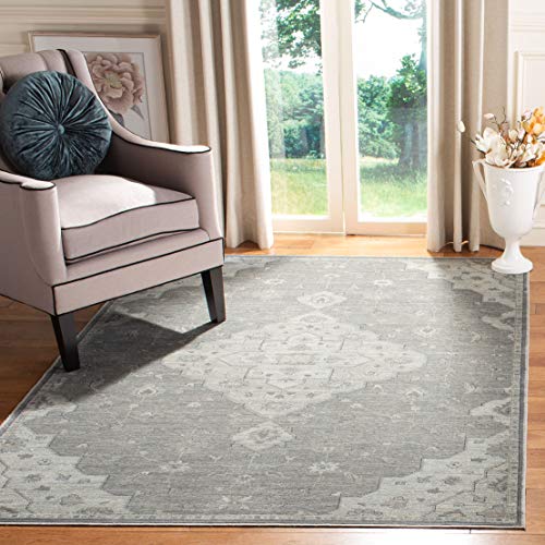 SAFAVIEH Traditional Rug for Living Room, Dining Room, Bedroom - Vintage Collection, Short Pile, in Grey and Neutral, 160 X 229 cm