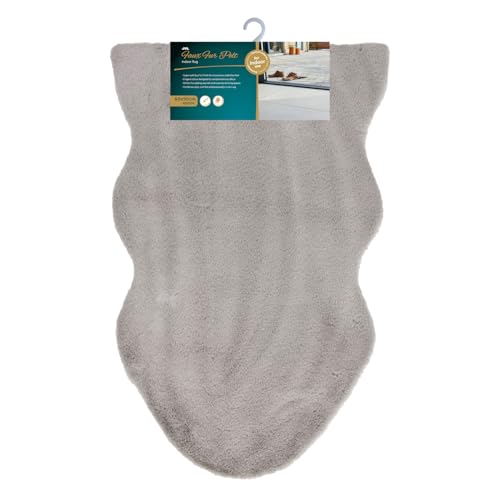 JVL Faux Fur Pelt Rug 60 x 90 cm – Soft Decorative Area Rug for Bedroom or Living Room, Light Taupe