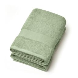 Pure Cotton Set of 2 Bath Towels in Combed Cotton, 570 g/m², Oeko-TEX Certified, Washable at 40°C, 2-Piece Absorbent Bath Mat, 70 x 140 cm, Almond Green