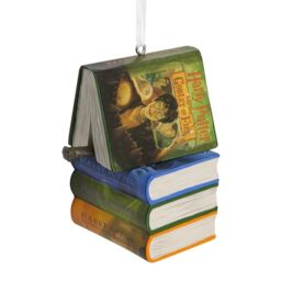 Hallmark Harry Potter Hanging Ornament, Books & Wand, Resin, Green