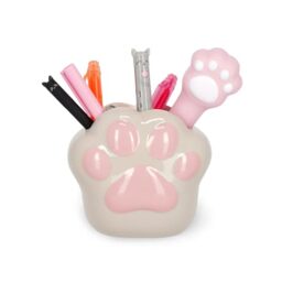 LEGAMI - Ceramic Pen Holder, Kitty Paw Theme, Desk Friends, Hand Painted, Gift Idea, Desk Organizer