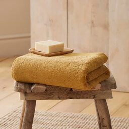 Drift Home Ochre Yellow Hand Towel (50 x 90cm) - 100% Eco Sustainable Cotton - Guest Towel, Head Towel, Beach Towel, Bathroom Accessory - Abode Eco Collection