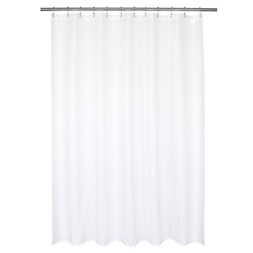"Waterproof Fabric Shower Curtain Liner 70"" W x 72"" H - Hotel Quality, Machine Washable, White Shower Liner for Bath Tub, 70x72 Inches"