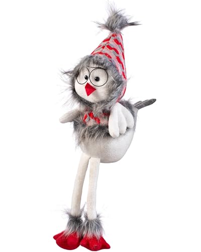 WeRChristmas Sitting Christmas Bird Figurine with Soft Legs, Multi-Colour, 42cm