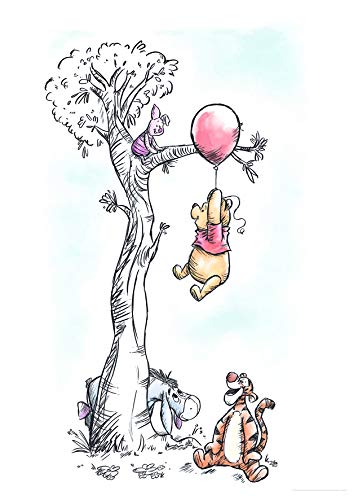 Disney WB059-50x70 Wall Picture of Komar Winnie the Pooh Hang on Children's Room Baby Room Decoration Art Print Size 50 x 70 cm (W x H) without Frame Colourful