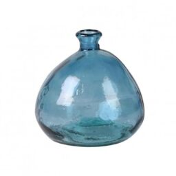 NATURAL LIVING Mila Vase 2L Sapphire Recycled Glass Diameter 17 cm x Height 18 cm