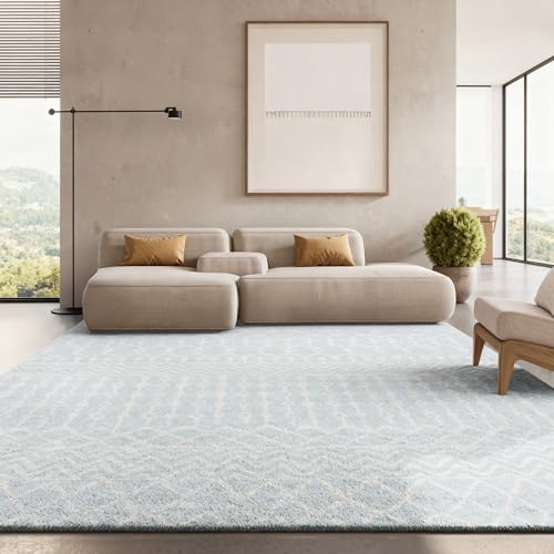 SAFAVIEH Boho Rug for Living Room, Dining Room, Bedroom - Tulum Collection, Short Pile, in Navy and Ivory, 91 X 152 cm