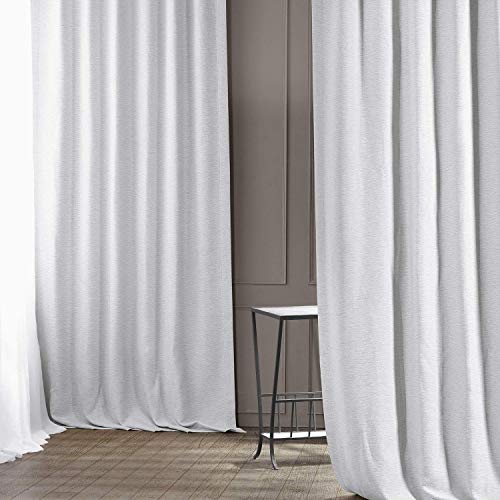 HPD Half Price Drapes Bellino Room Darkening Curtains 96 Inches Long Curtains for Bedroom & Living Room (1 Panel), 50W x 96L, Chalk Off White