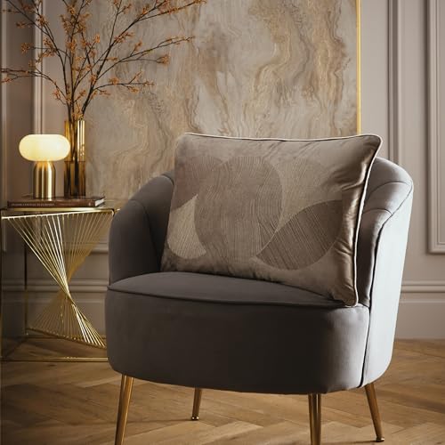 Laurence Llewelyn‑Bowen Venus Desire Cushion 40 x 60cm Mink – Soft Velvet Decorative Design with Piped Edge, Filled Pad Included
