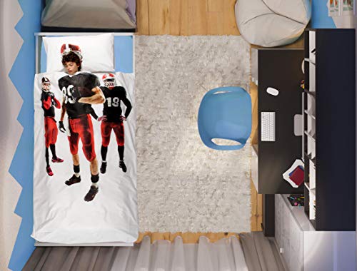 Italian Bed Linen ???Kids??? Duvet Cover Set, RUGBY 27, Single, Cotton