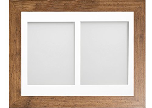 Frame Company Watson Rustic Multi-Aperture Photo Frame with Mount, 16x12 for 9x7 (x2) * Choice of Frame Colour and Mount Design* NEW