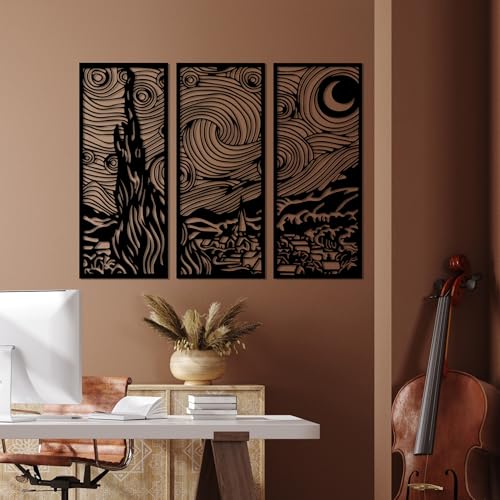 Stylish Black Decorative Metal Wall Accessory, 3 x 30 x 73 cm, 100% Metal, 1.5 mm Thickness, Perfect for Modern Home Decor & Art Display