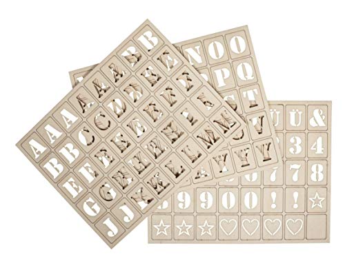 Rayher 62860505 Wood.Letters for Letterboard, FSC100%, 3x2.4cm, Set of 120pcs, Natural
