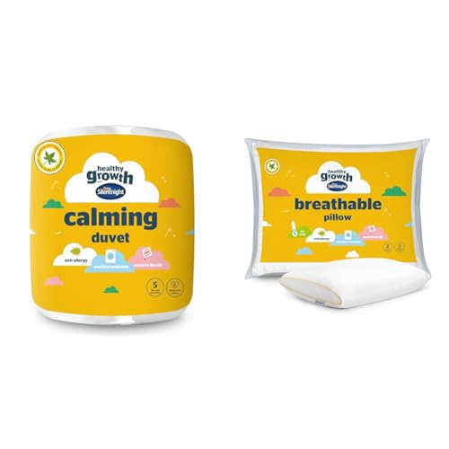 Silentnight Healthy Growth 10.5 Tog Duvet - Calming Kids Weighted Duvet Quilt & Healthy Growth Breathable Pillow - Kids Pillow