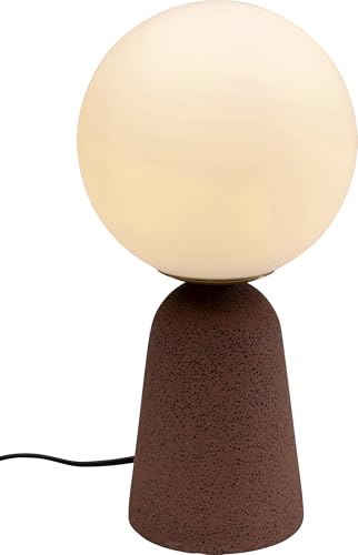 Kare Design Table Lamp Bollie, Red, Glass, Concrete Base, Bedside Lamp, Elegant Lighting, Room Decor, Bedroom, Living Room, Bulb Not Included, 31 x 16 x 16 cm (H/W/D)