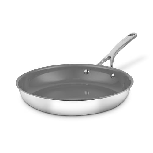 Sur La Table Tri-Ply 30cm Frying Pan, 10x Stronger Superior Ceramic Coating, Induction Compatible, Stainless Steel, SLT900237