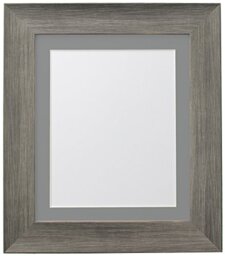 FRAMES BY POST Hygge Picture Photo Frame, Wolf Grey with Dark Grey Mount, 10 x 8 Image Size 8 x 6 Inches
