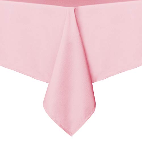 sancua Rectangle Tablecloth - 70 x 70 Inch - Stain and Wrinkle Resistant Washable Polyester Table Cloth, Decorative Fabric Table Cover for Dining Tables, Buffet Parties and Camping, Pink