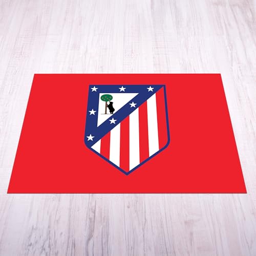 fan decor Atlético de Madrid Mat - Medium (125cm (w) x 100cm (h) - Full Colour Crest on Brand Red