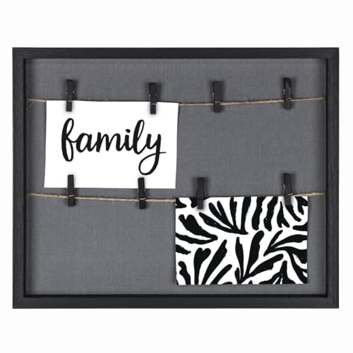 Hama Photo Frame with Cord and Clips 29.5 x 36.5 cm (Picture Frame for Hanging Landscape, Perfect for Money Gift, Wedding, Baptism, Birthday Decoration) Black