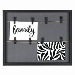 Hama Photo Frame with Cord and Clips 29.5 x 36.5 cm (Picture Frame for Hanging Landscape, Perfect for Money Gift, Wedding, Baptism, Birthday Decoration) Black