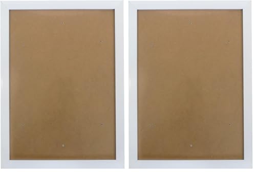 Pracht Creatives Hobby gmbh 6036-30111 Picture White, Approx. 25 x 35 cm, Simple Frame with Plexiglas and Hooks for Wall Mounting (Pack of 2)